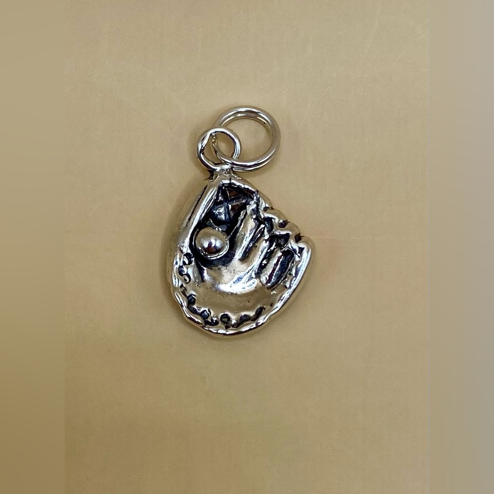 STERLING SILVER Baseball Glove & Ball Charm; 925; Vintage; Perfect Condition.